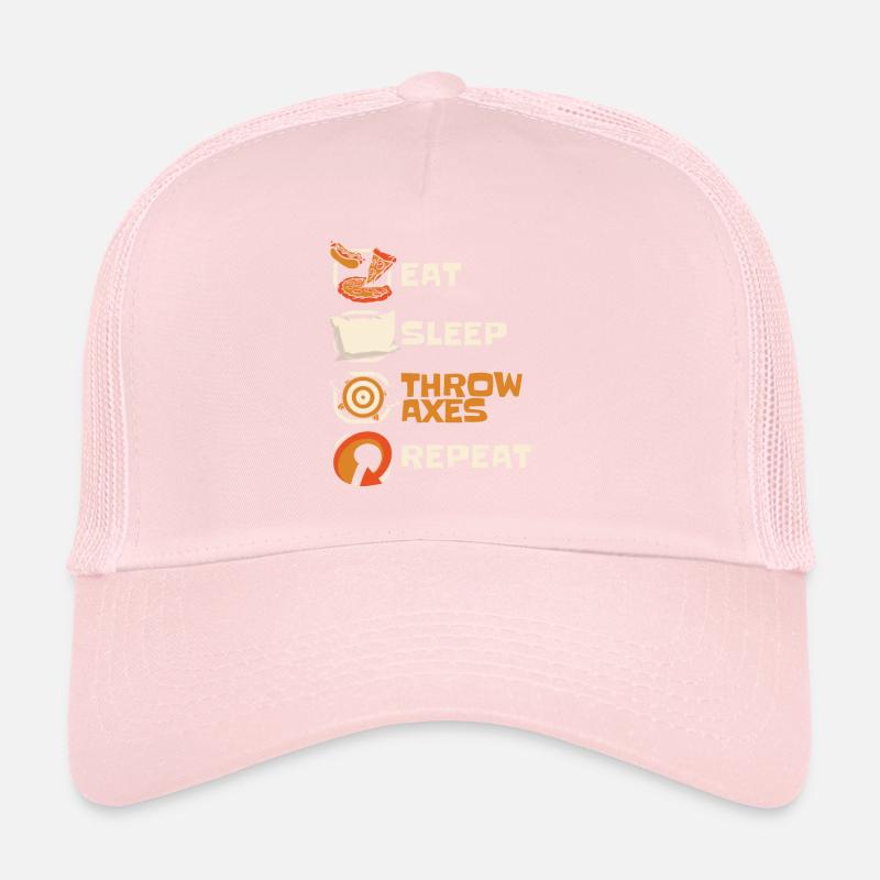 Manger Dormir Lancer des haches Répéter Jeu de lancer de hache Hache Casquette trucker 
