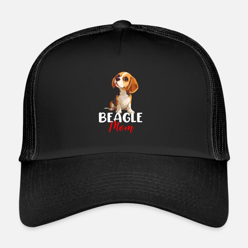beagle mom beagle - Trucker Cap - Schwarz/Schwarz
