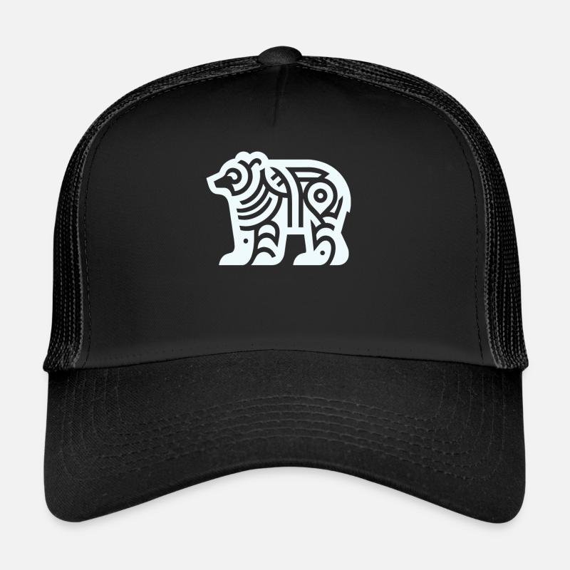 Bär Indianer-Tierkreis - Trucker Cap - Schwarz/Schwarz
