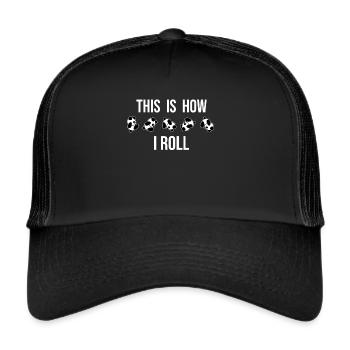 This is how I roll cute bear panda - Trucker Cap - black/black - Front
