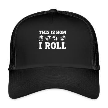 This is how I roll cute bear panda - Trucker Cap - black/black - Front