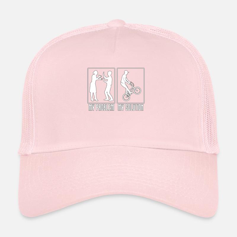 BMX Racer My Problem My Solution Pictogram Dad Mom Trucker Cap