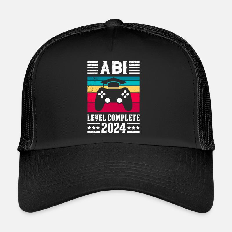 ABI Level Complete 2024 Abitur Abschlussparty - Trucker Cap - Schwarz/Schwarz