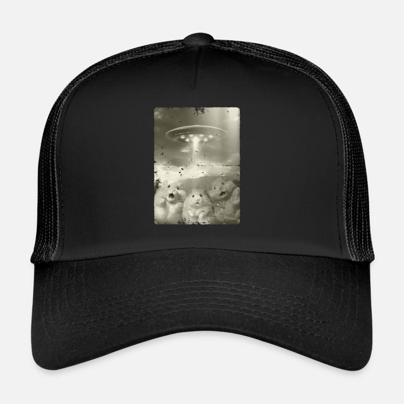 Alien Ufo Invasion Hamster Trucker Cap