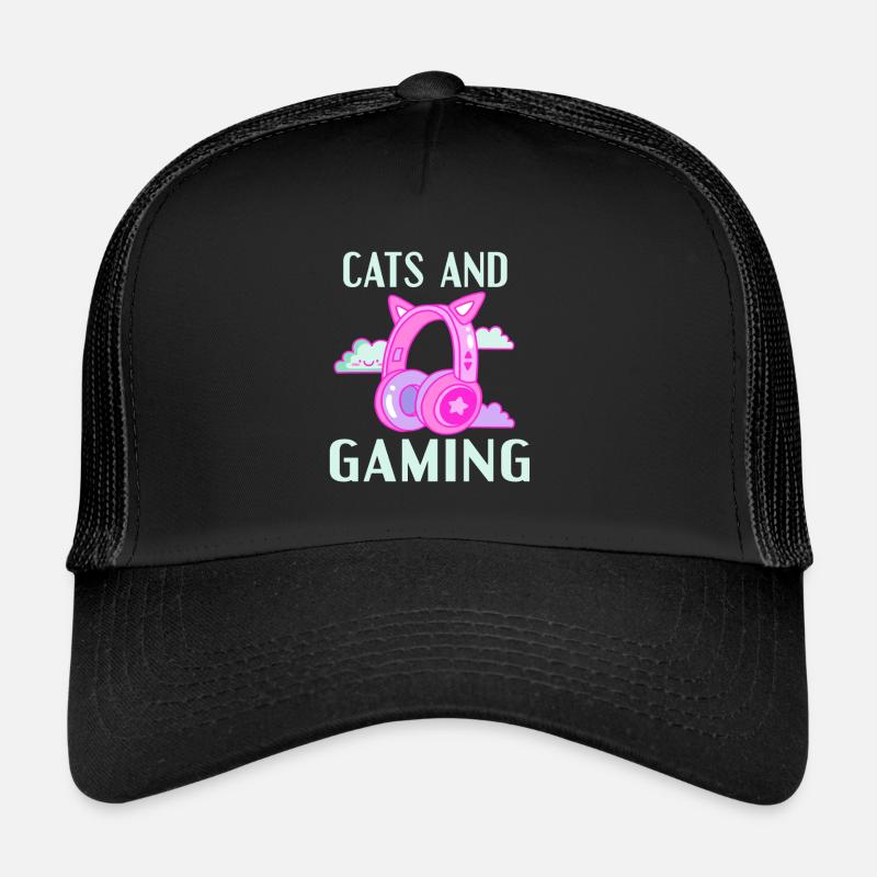 Les chats et les jeux : conception de casques à oreilles de chat Casquette trucker 