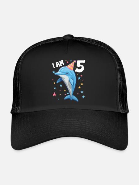 J’ai 5 ans Dauphins Dauphin 5ème anniversaire - Casquette trucker  - noir/noir - Devant