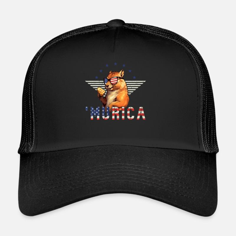 Eichhörnchen Sonnenbrille Murica Flagge Geschenk Trucker Cap