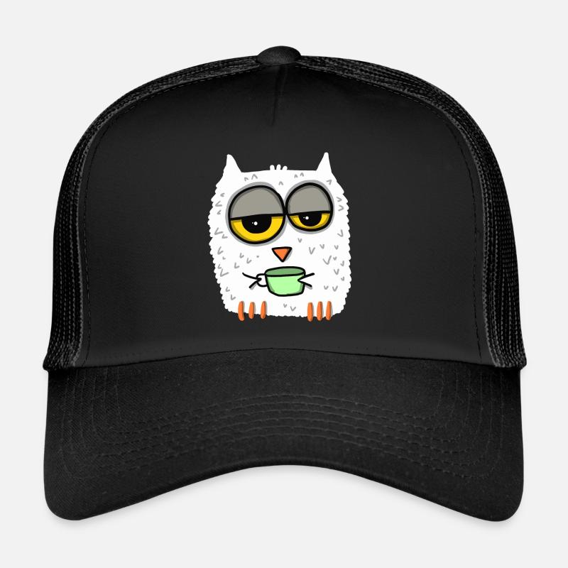 Tired Owl - Trucker Cap - black/black