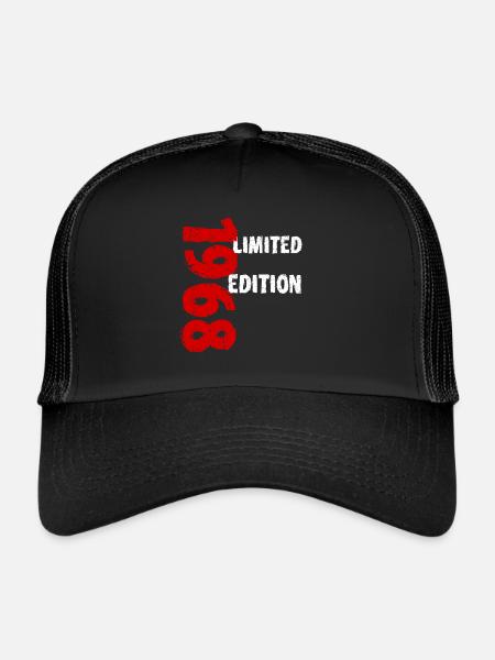 1968 édition limitée anniversaire cadeau femme mari - Casquette trucker  - noir/noir - Devant