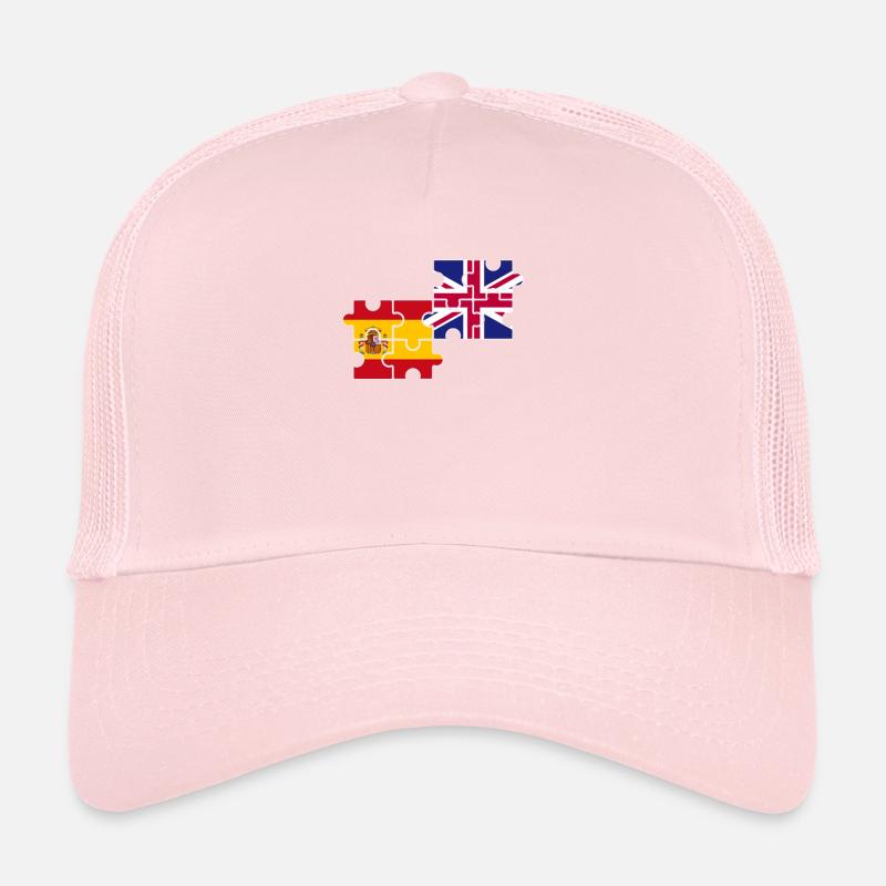 Spain UK Flag British Spanish Trucker Cap