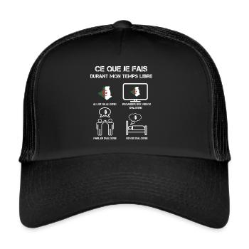 Freizeit Algerien DZ - Trucker Cap - Schwarz/Schwarz - Vorne