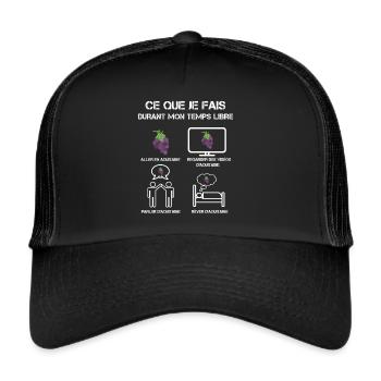 Free time Aquitaine Vineyard - Trucker Cap - black/black - Front
