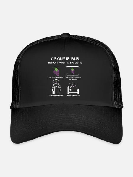 temps libre aquitaine vigne - Casquette trucker  - noir/noir - Devant