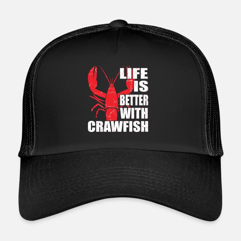 Life's Better with Crawfish Tailored Seafood Lover Trucker Cap