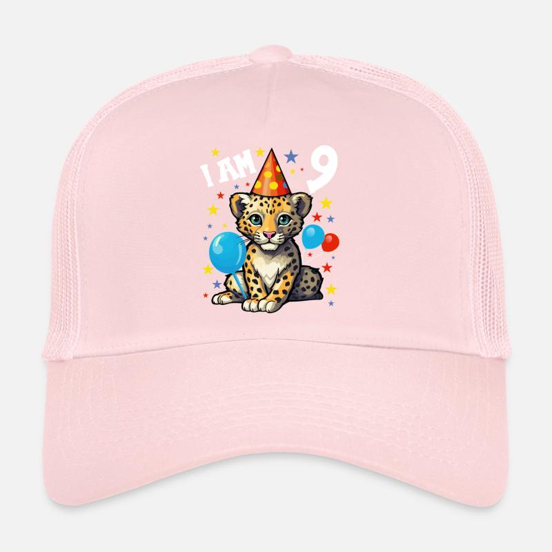 Ich bin 9 Jahre alt Leoparde Leopard 9. Geburtstag Trucker Cap