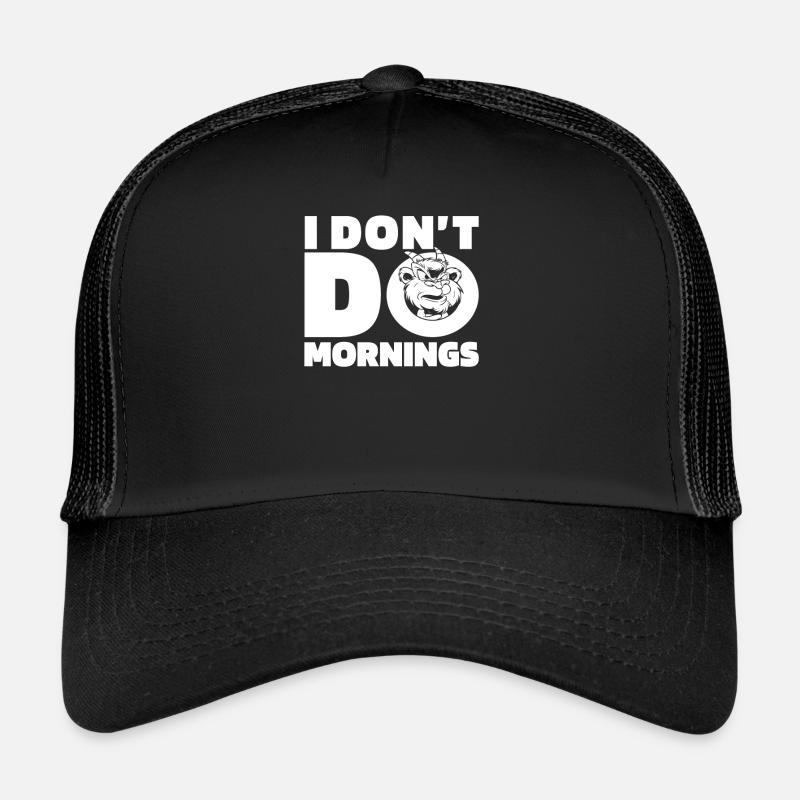 Goat Funny I Don't Do Mornings Trucker Cap