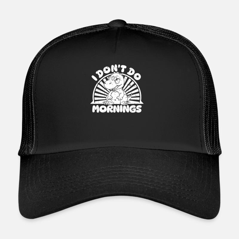 dinosaure drôle je ne fais pas les matins Casquette trucker 