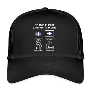 free time Quebec - Trucker Cap - black/black - Front