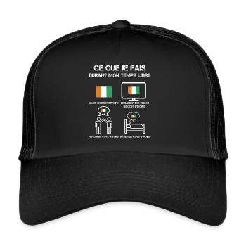 temps libre côte d'ivoire - Casquette trucker  - noir/noir - Devant
