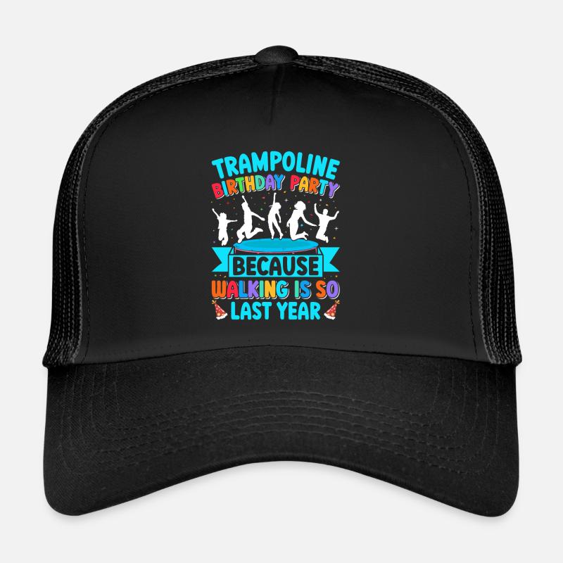 Trampolin Geburtstagsparty - Trucker Cap - Schwarz/Schwarz