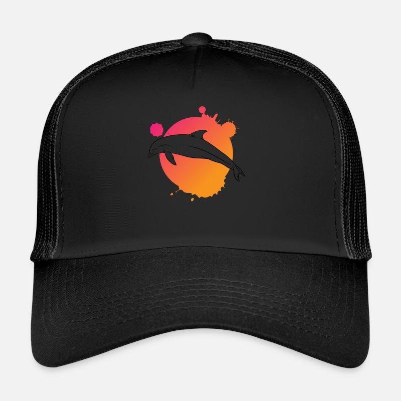 Stylish Dolphin Art Paint Splash Trucker Cap