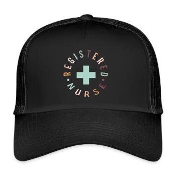 Registered Nurse Krankenschwester Nursing - Trucker Cap - Schwarz/Schwarz - Vorne