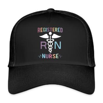 Registered Nurse Krankenschwester Nursing - Trucker Cap - Schwarz/Schwarz - Vorne