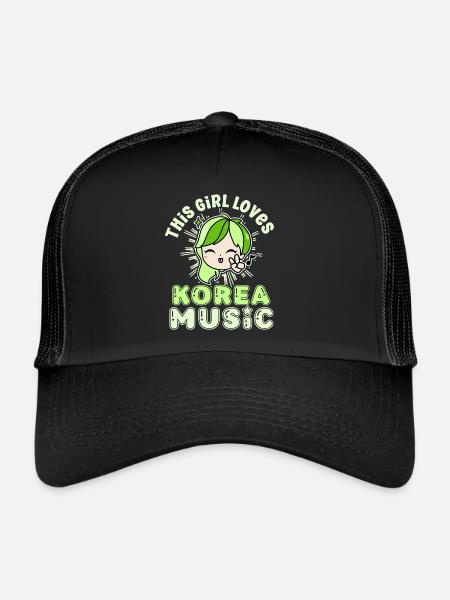 Cadeaux de la collection exclusive des amateurs de drames coréens - Casquette trucker  - noir/noir - Devant