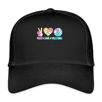 Tie Dye Volleyball Volleyball Lover - Trucker Cap - black/black - Front