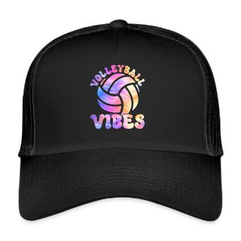 Tie Dye Volleyball Volleyball Lover - Trucker Cap - black/black - Front