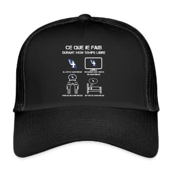temps libre martinique drapeau - Casquette trucker  - noir/noir - Devant