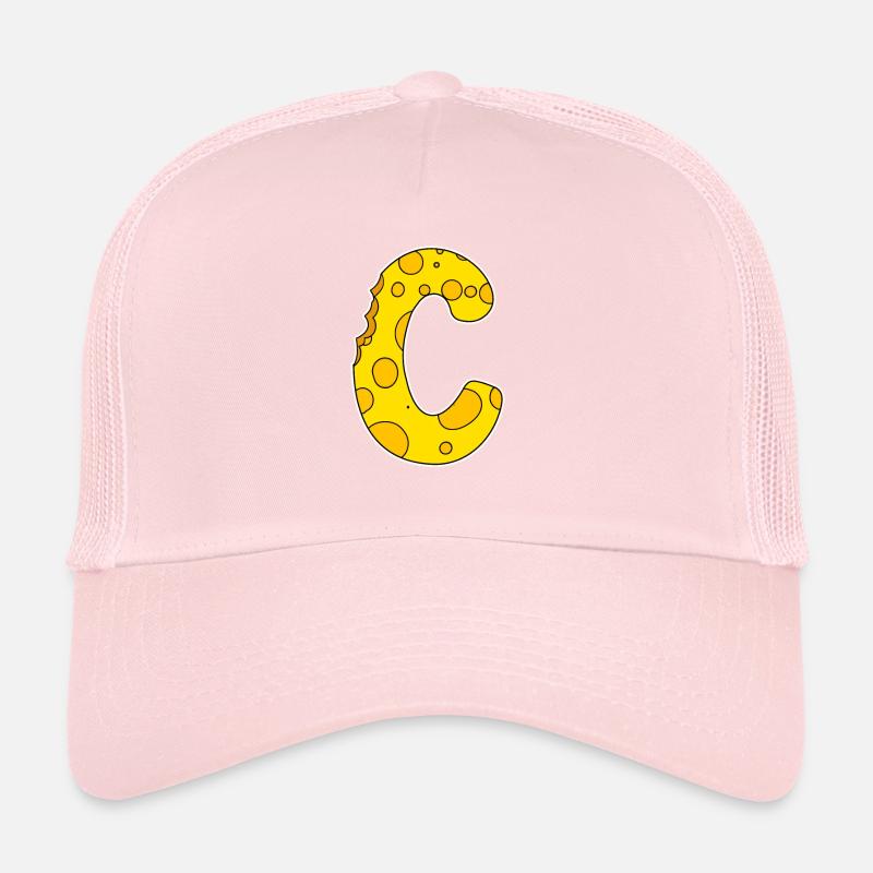 Lettre C - Lettre initiale C - Motif Fromage Casquette trucker 