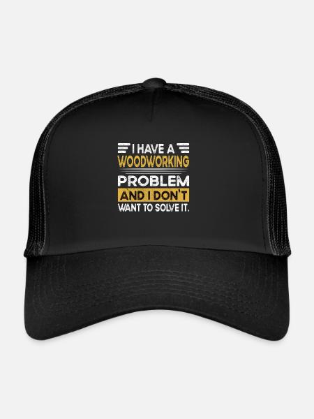Le travail du bois est mon passe-temps - Casquette trucker  - noir/noir - Devant