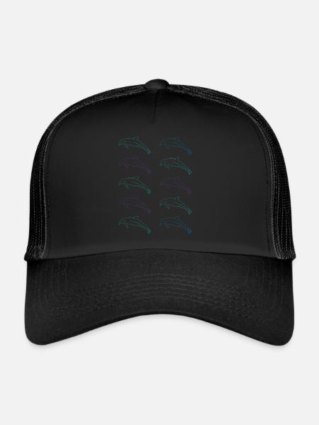 School of Dolphins Freedom of the Sea Gift - Trucker Cap - black/black - Front