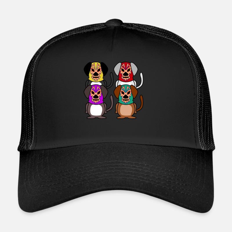 Lucha Libre Chien Chiens Luchador Lutte Casquette trucker 