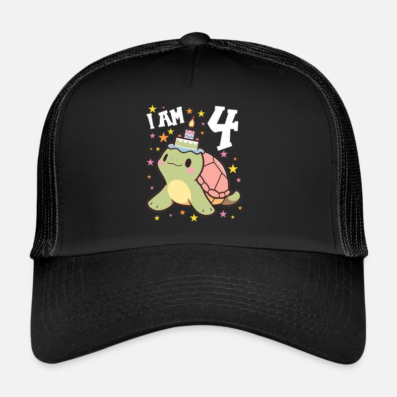 Je suis 4 tortues tortue 4e anniversaire Casquette trucker 
