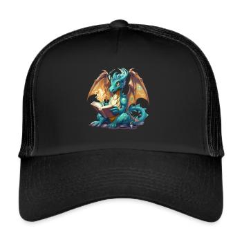 Dragons And Books Nerd Dragon Lovers - Trucker Cap - black/black - Front