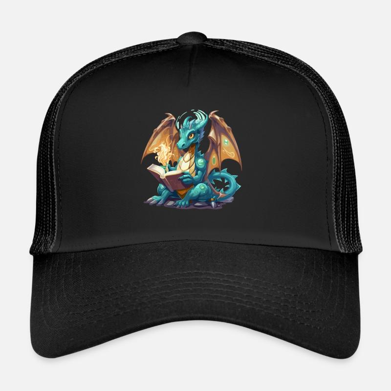 Dragons Et Livres Nerd Dragon Lovers Casquette trucker 
