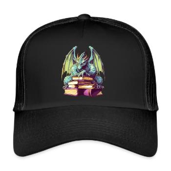 Dragons And Books Nerd Dragon Lovers - Trucker Cap - black/black - Front