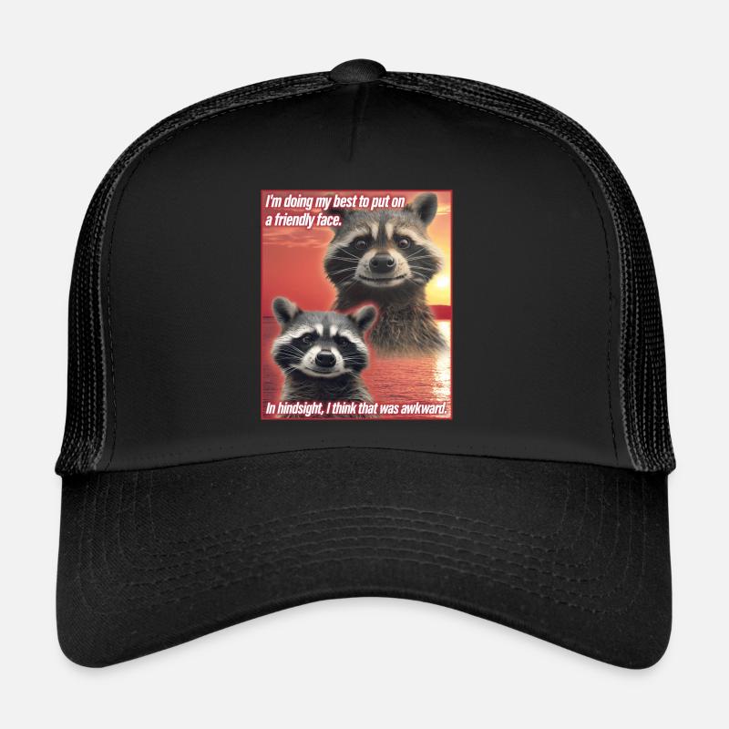 Funny Raccoon Meme Trash Panda Gift Trucker Cap
