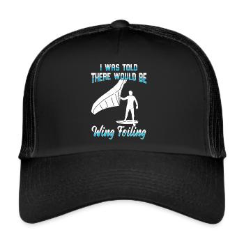 Wingsurfing Foil Wing Wing Boarding Wing Foiling - Casquette trucker  - noir/noir - Devant
