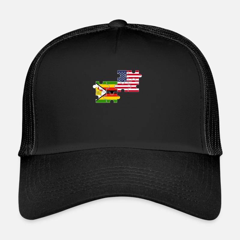 Zimbabwe, Etats-Unis, drapeau, Américain, Zimbabwéen Casquette trucker 