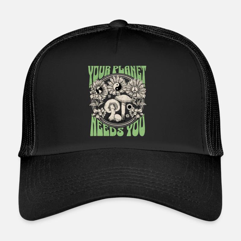 Your Planet Needs You Earth Day - Trucker Cap - black/black
