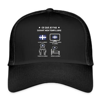 gift Quebec free time travel - Trucker Cap - black/black - Front