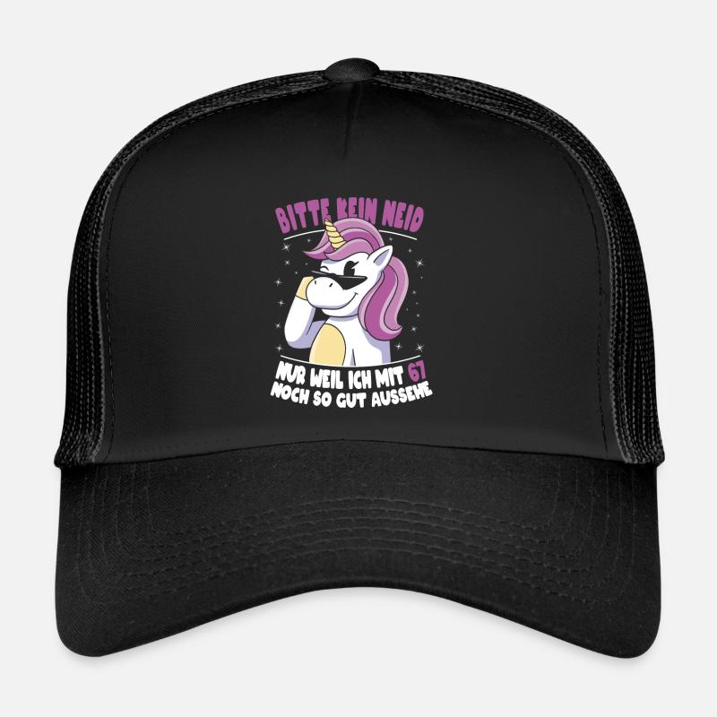 Bitte Kein Neid Weil Ich Mit 67 So Gut Aussehe - Trucker Cap - Schwarz/Schwarz