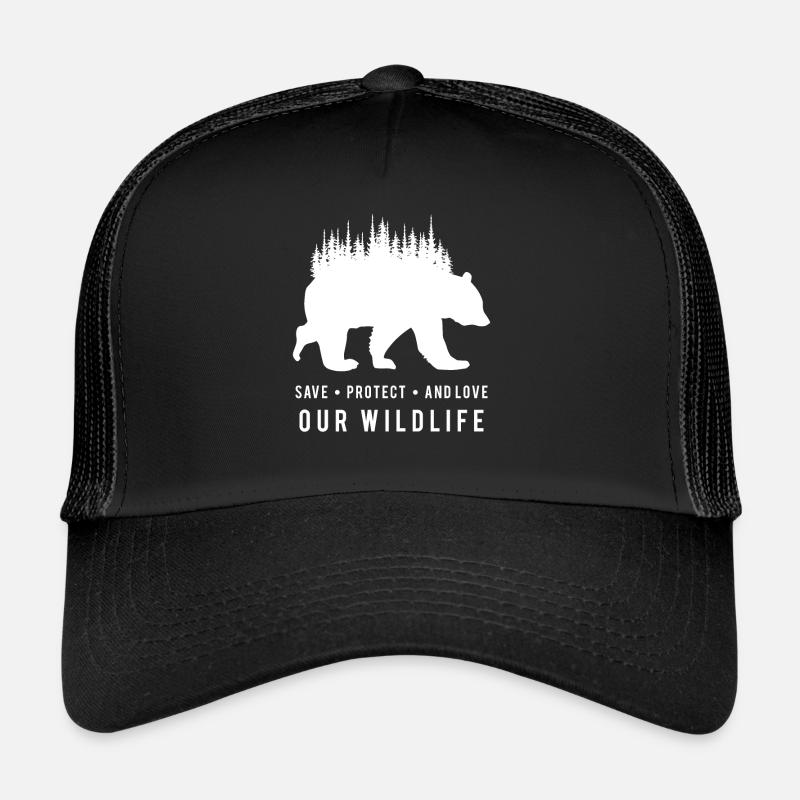 Motif de dos de forêt d’ours d’ de la nature Casquette trucker 