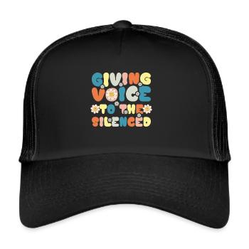 Groovy Speech Language Pathologist SLP - Trucker Cap - black/black - Front