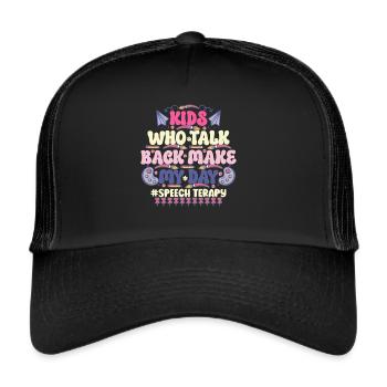 Groovy Speech Language Pathologist SLP - Trucker Cap - black/black - Front