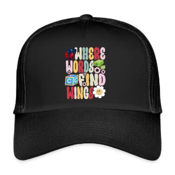 Groovy Speech Language Pathologist SLP - Trucker Cap - black/black - Front