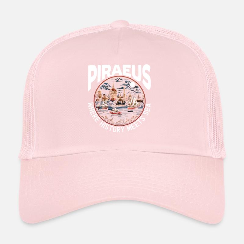 Le Pirée Grèce Voyage Vacances Europe Drapeau Grec Casquette trucker 